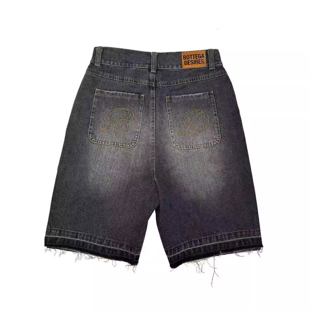 New Fashion Men's Loose Fashion Fashion Brand Retro Alphabet Denim Shorts