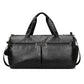 Large Capacity PU Leather Travel Bag Men Black Can Be Hung And Pulled