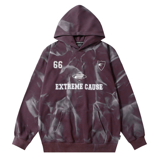 Printed Tie-dyed Hooded Sweater For Men