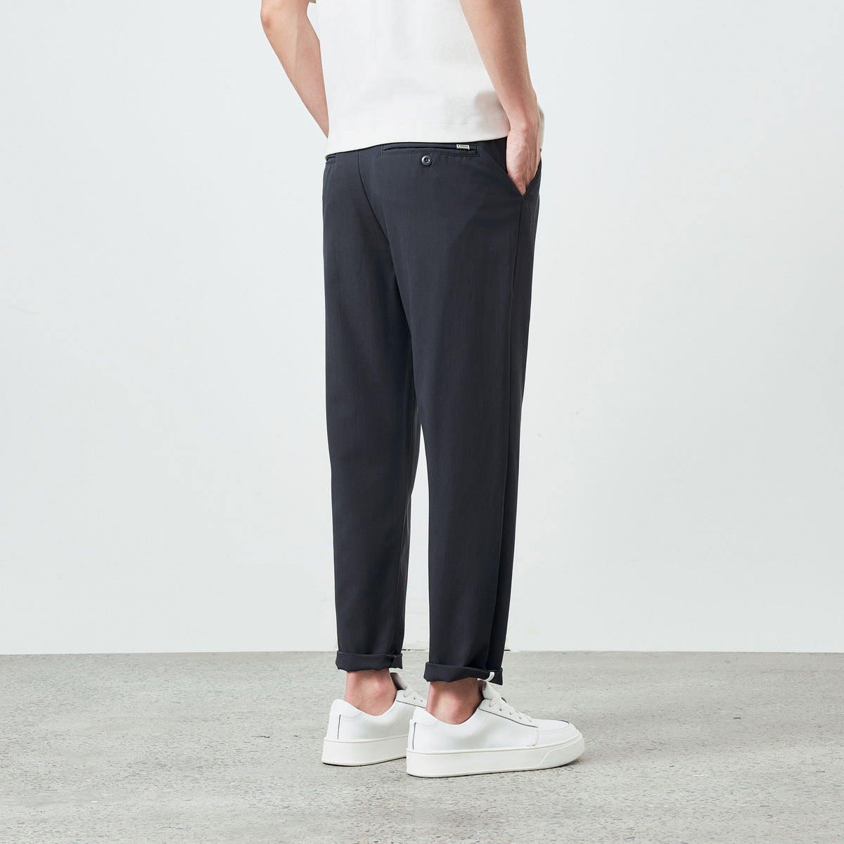 Straight Micro-tapered Casual Pants Simple Solid Color