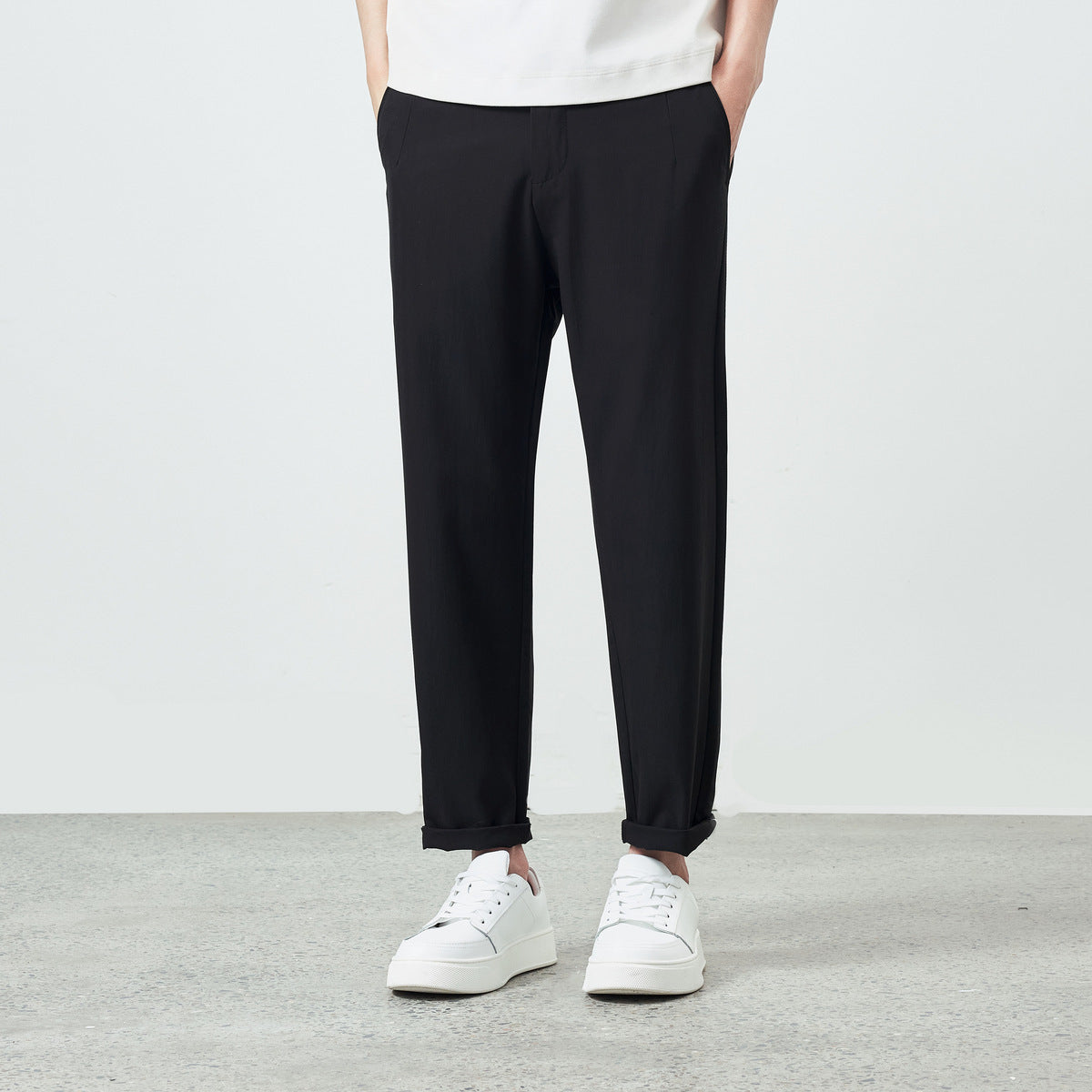 Straight Micro-tapered Casual Pants Simple Solid Color