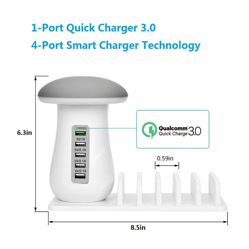 Champignon Lampe LED Support de Lampe USB Chargeur