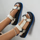 Summer New Thick Bottom Color Matching Velcro European And American Famous Ethnic Style Beach Sandals