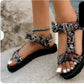 Summer New Thick Bottom Color Matching Velcro European And American Famous Ethnic Style Beach Sandals