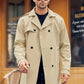 Men's Double-breasted Long-sleeved Lapel Cooked Coat