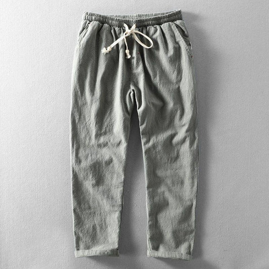 Cotton And Linen Youth Plus Size Long Pants