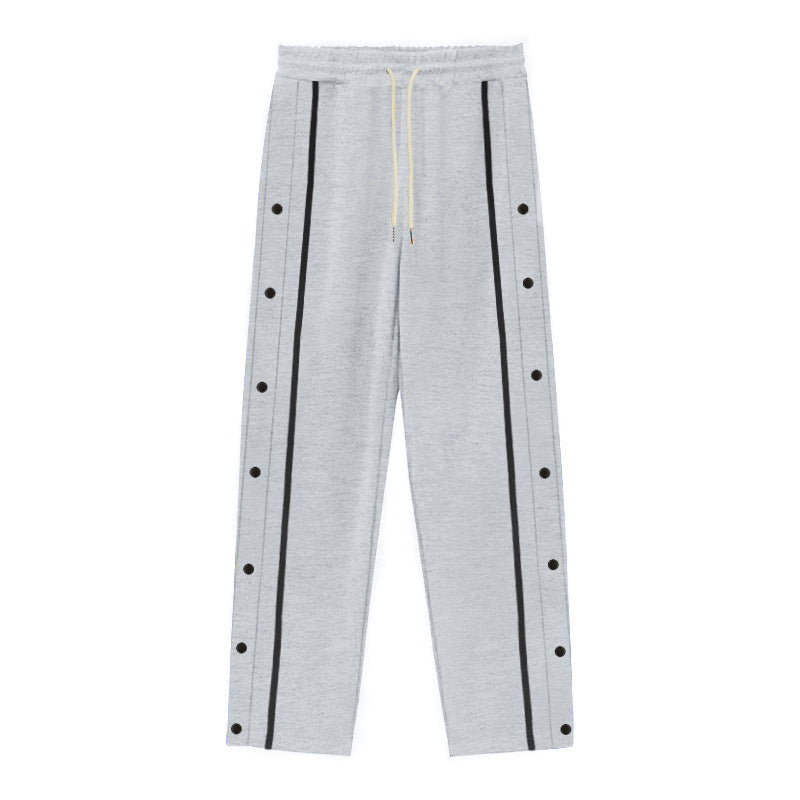 Casual Sports Breasted Pants Men's Loose Straight Trousers