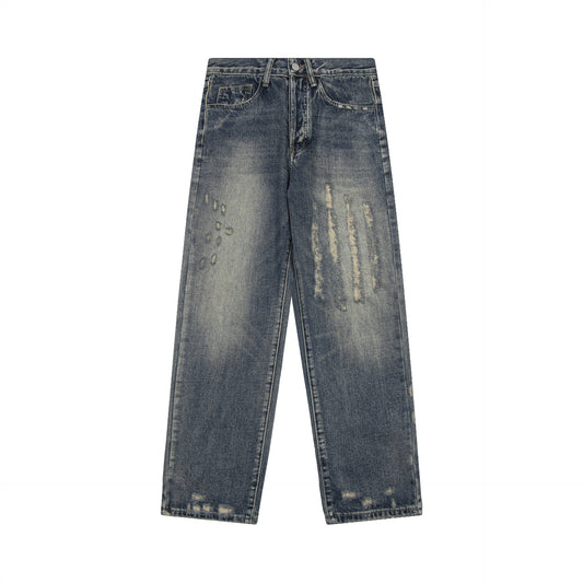 Fashion Personality Distressed Worn Jeans For Men