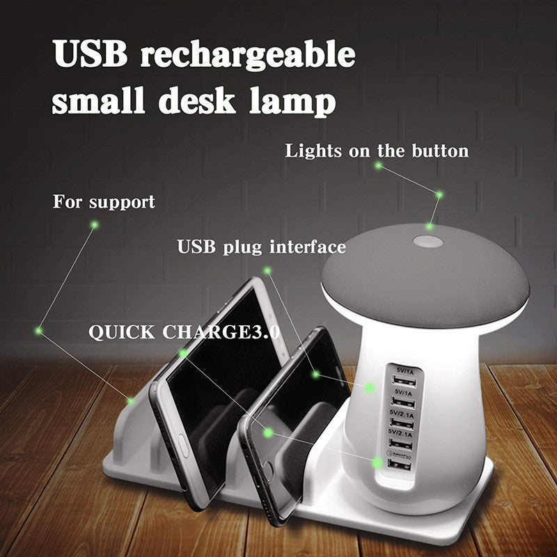 Champignon Lampe LED Support de Lampe USB Chargeur