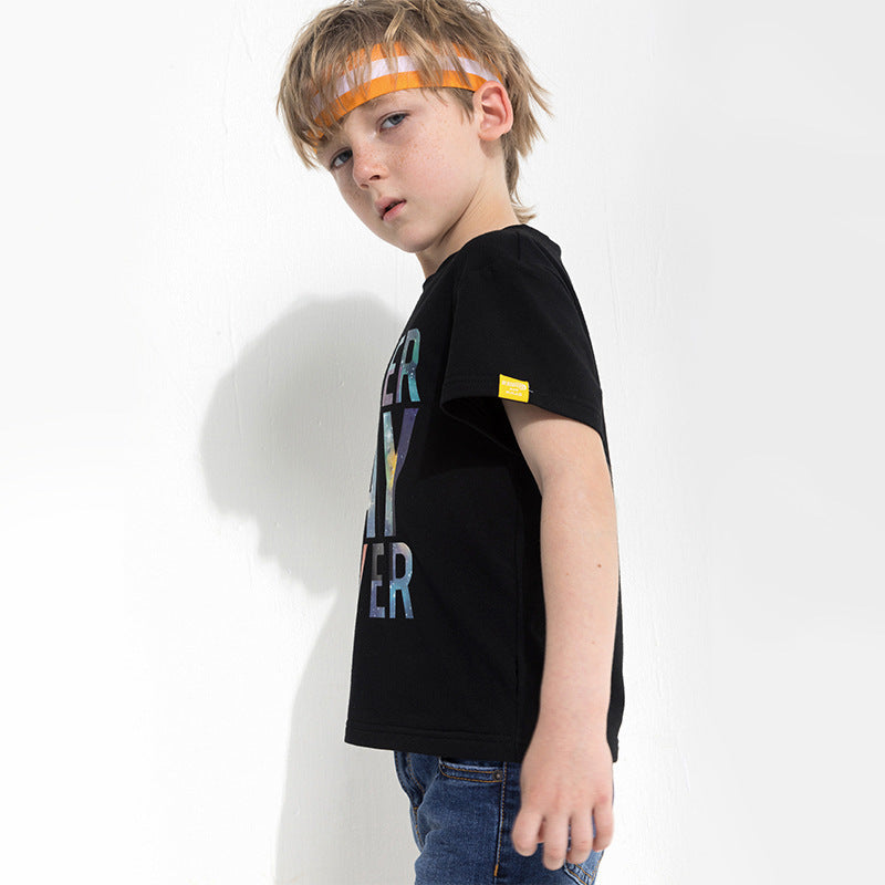 T-shirt imprimé lettre pour enfants