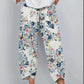 Printed Loose Casual Elastic Waist Straight-leg Pants