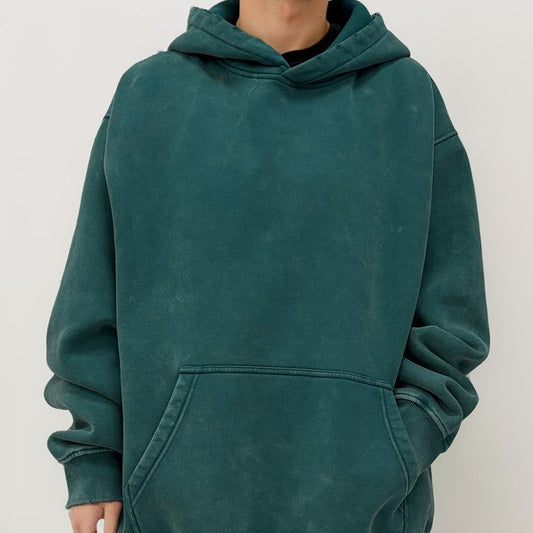 Sweat-shirt à capuche rembourré en velours pour homme