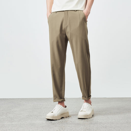 Straight Micro-tapered Casual Pants Simple Solid Color