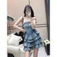 Women's Chest Wrap Denim High Waist Slimming Dress