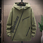 Men's Casual Minimalist Printed Diagonal Zipper Jacket