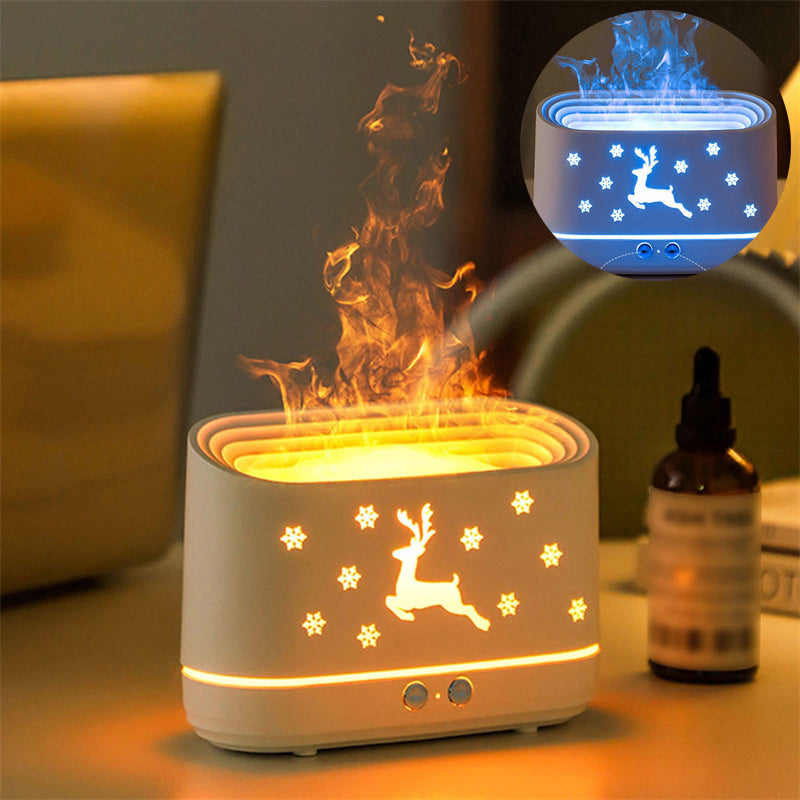 Elk Flamme Humidificateur Diffuseur Muet Ménage Atmosphère Lampe De Noël Décorations pour La Maison