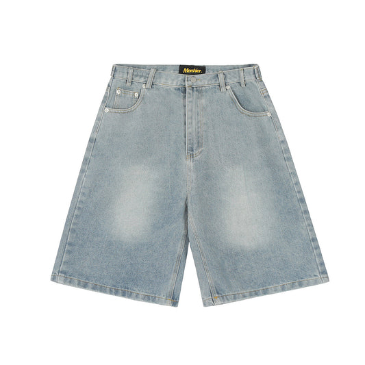 American Retro Nostalgic Washed Denim Shorts