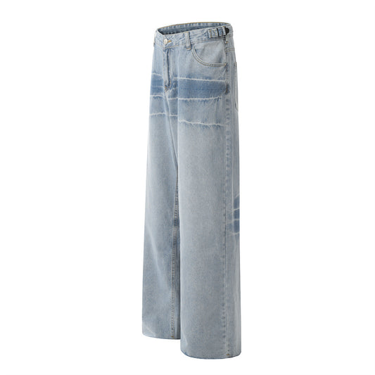 Fashion Gradient Denim Straight-leg Pants Men