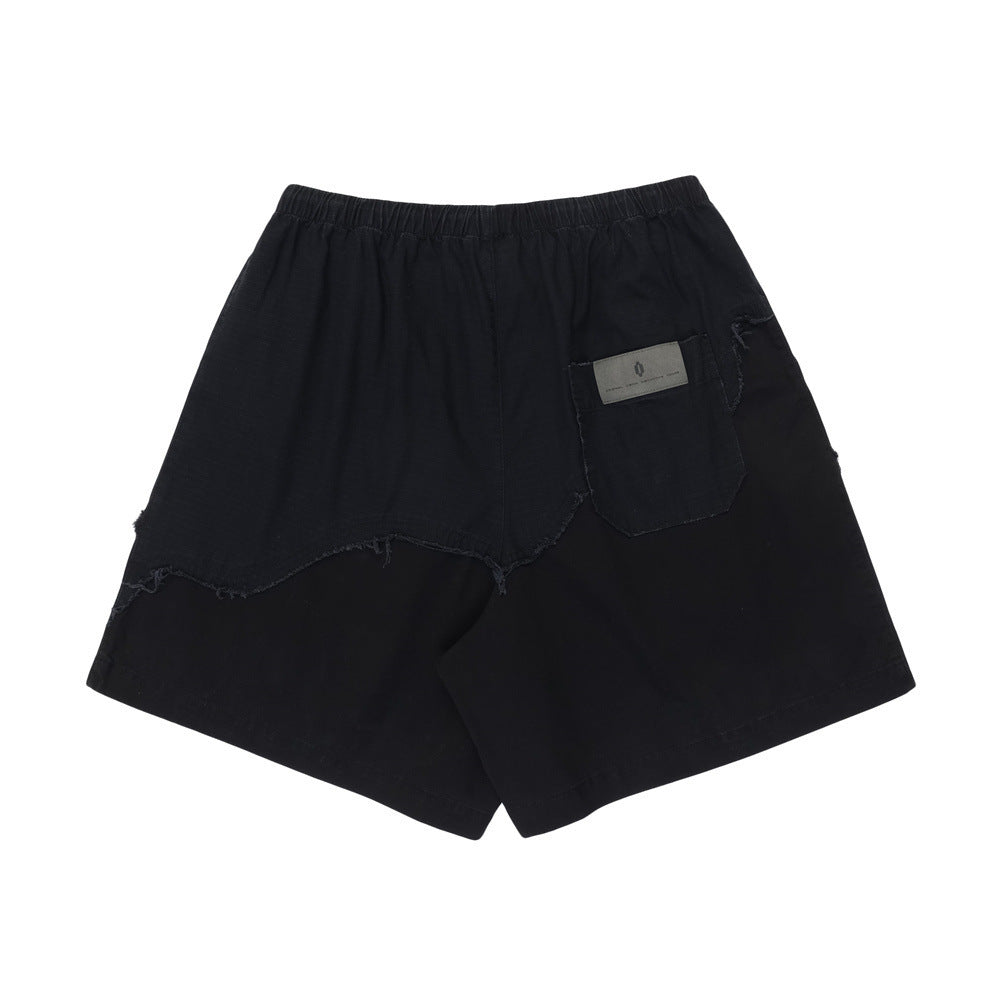 Men's Irregular Stitching Edging Loose Shorts