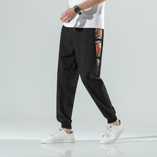 Pantalon décontracté tendance de style chinois, grande taille