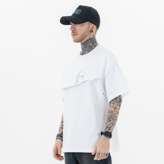 Creative Irregular Fake Two Pieces Short Sleeve