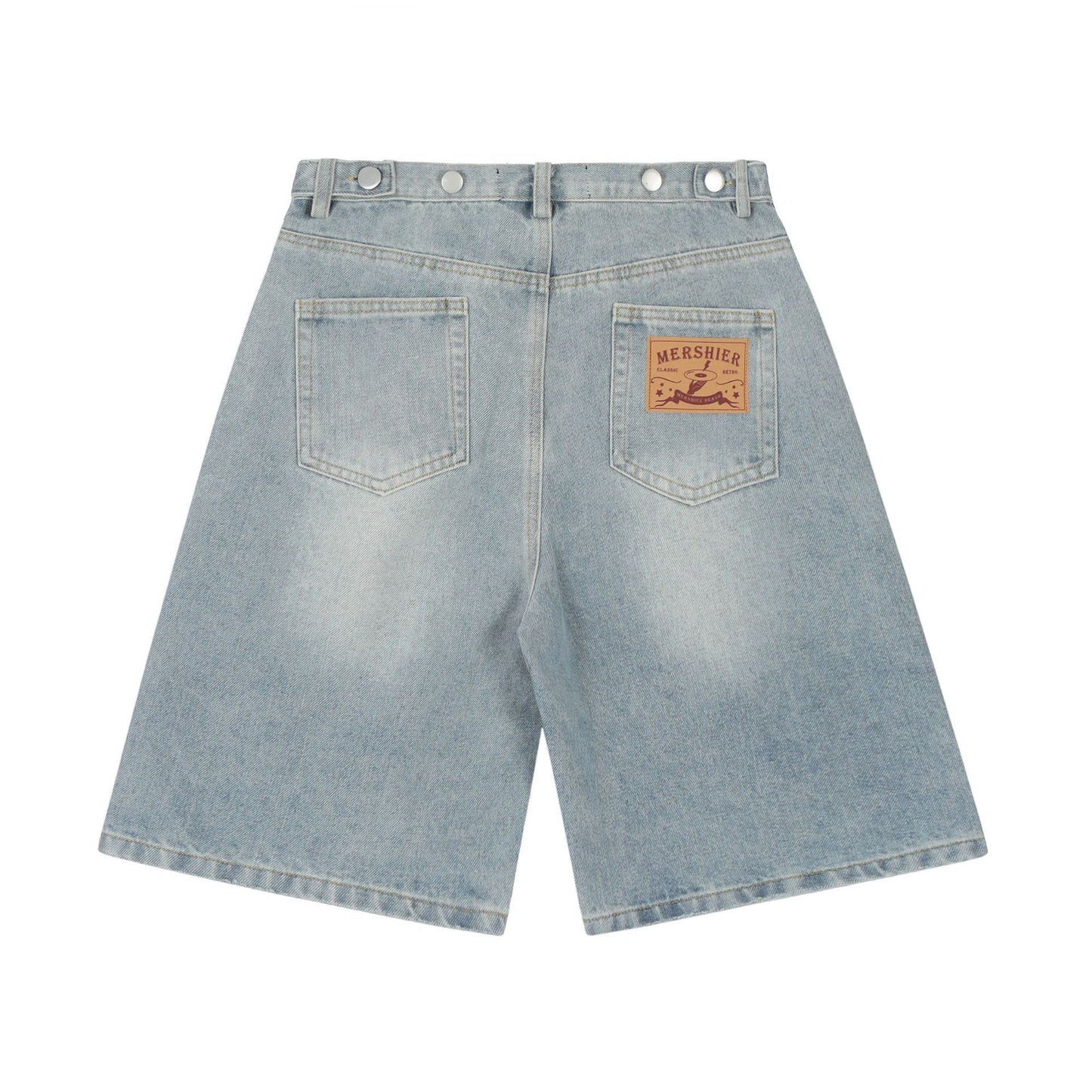 American Retro Nostalgic Washed Denim Shorts