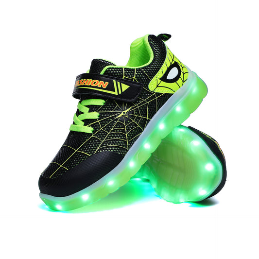 Taille 26-37 Enfants Led USB Recharge Rougeoyant Chaussures Enfants de Crochet Boucle