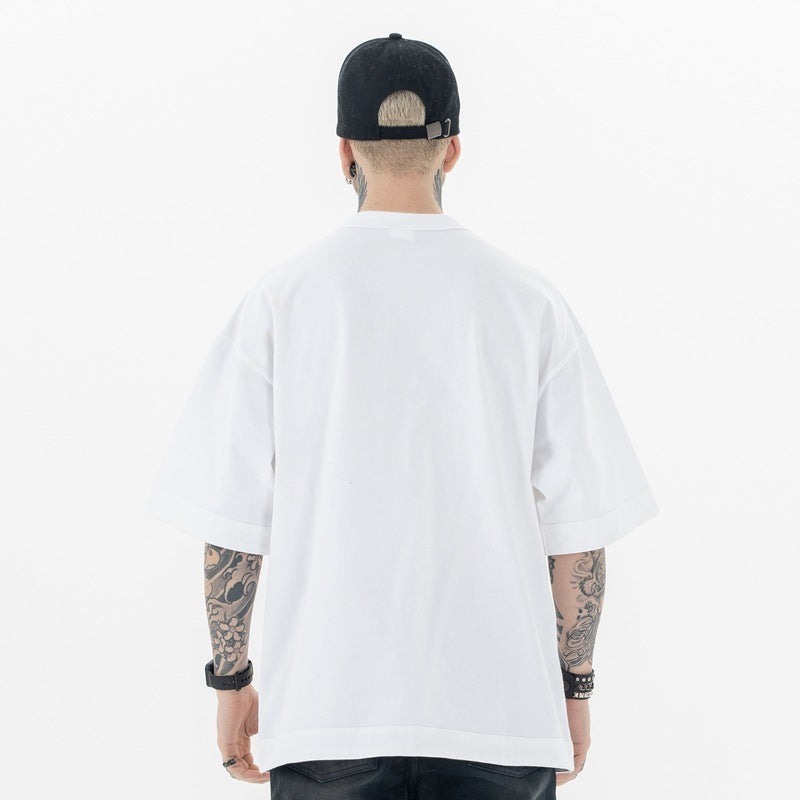 High Street Heavy Solid Color Basic T-shirt Loose