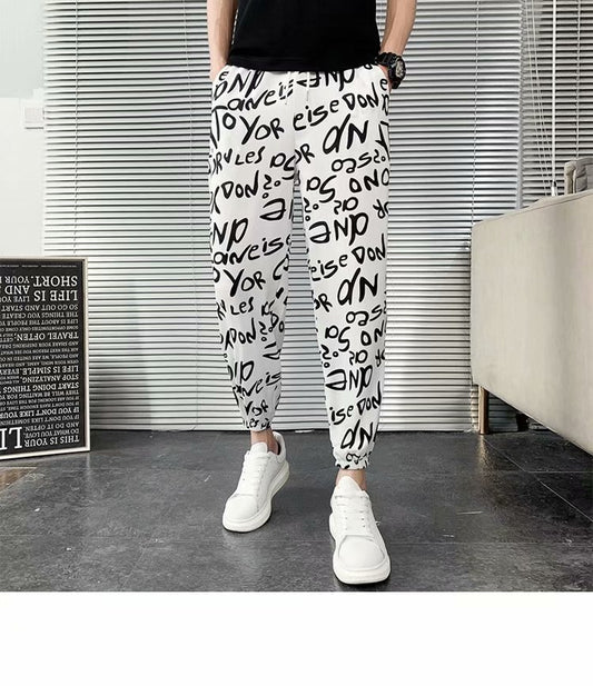 Summer Thin Casual Trend Men's Versatile Ankle Banded Pants