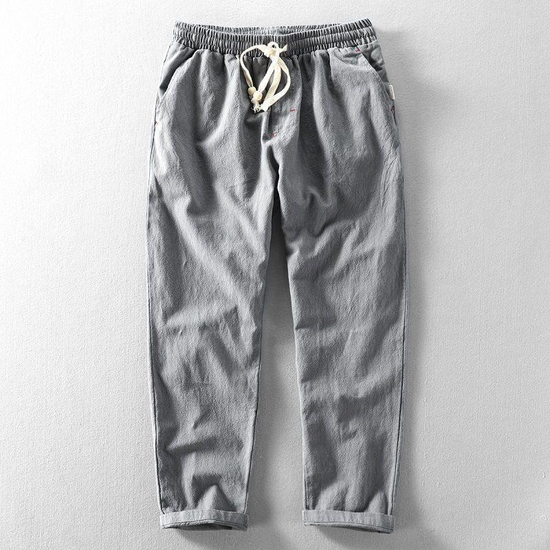 Cotton And Linen Youth Plus Size Long Pants