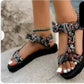 Summer New Thick Bottom Color Matching Velcro European And American Famous Ethnic Style Beach Sandals