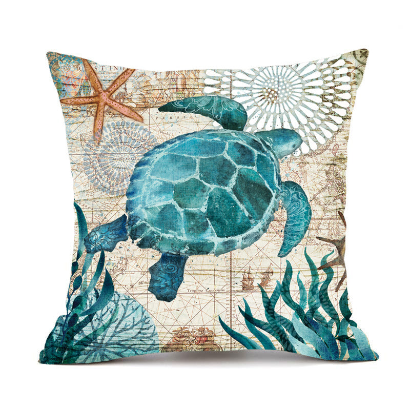 Coussin Couvre Mer Tortue Imprimé Coussin Cas Pour La Décoration Intérieure Canapé Chaise Siège