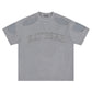 American High Street Wash Retro Alphabet Embroidery Stitching T-shirt