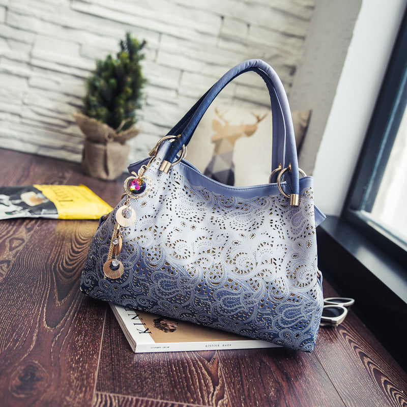 Large Capacity Hollow Peacock Pattern Shoulder Bag