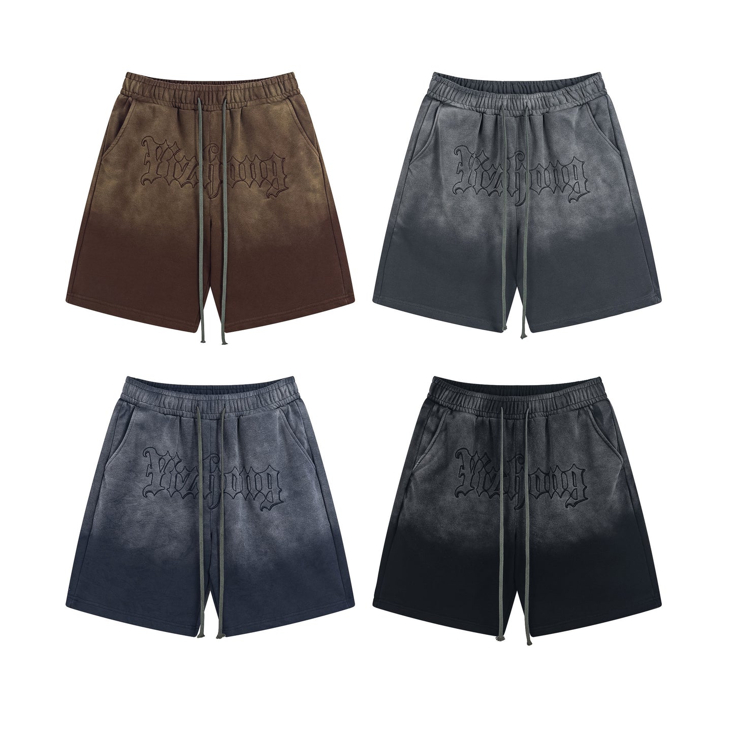 Heavy Washed And Dyed Sports Shorts Men And Women Knitted Trousers