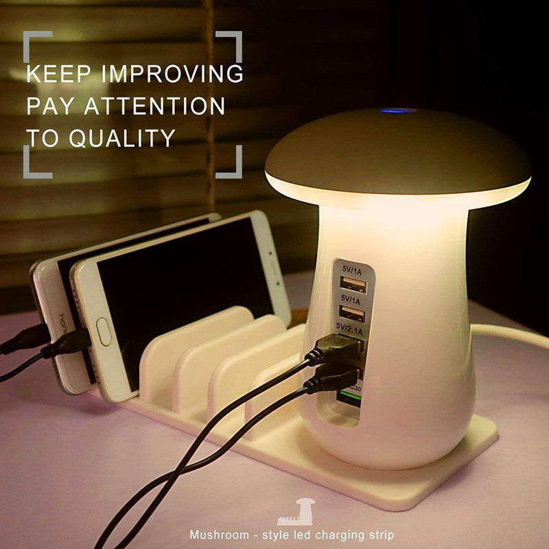 Champignon Lampe LED Support de Lampe USB Chargeur