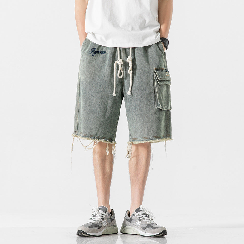 Fashion Work Clothes Denim Shorts Men's Punk