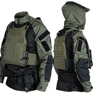 Black And Gray Industrial Attack SP2 Tactical Top Battle Suit