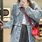 Vintage Denim Jacket Women's Detachable Jacket Top