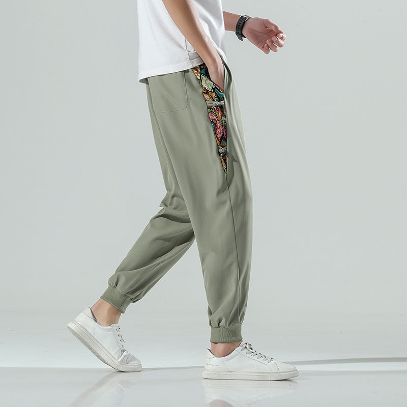 Pantalon décontracté tendance de style chinois, grande taille