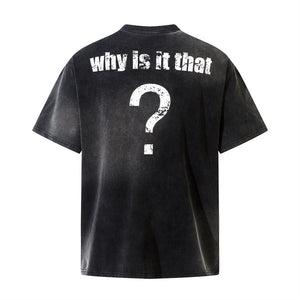 Design Question Mark Printed Short Sleeve Men