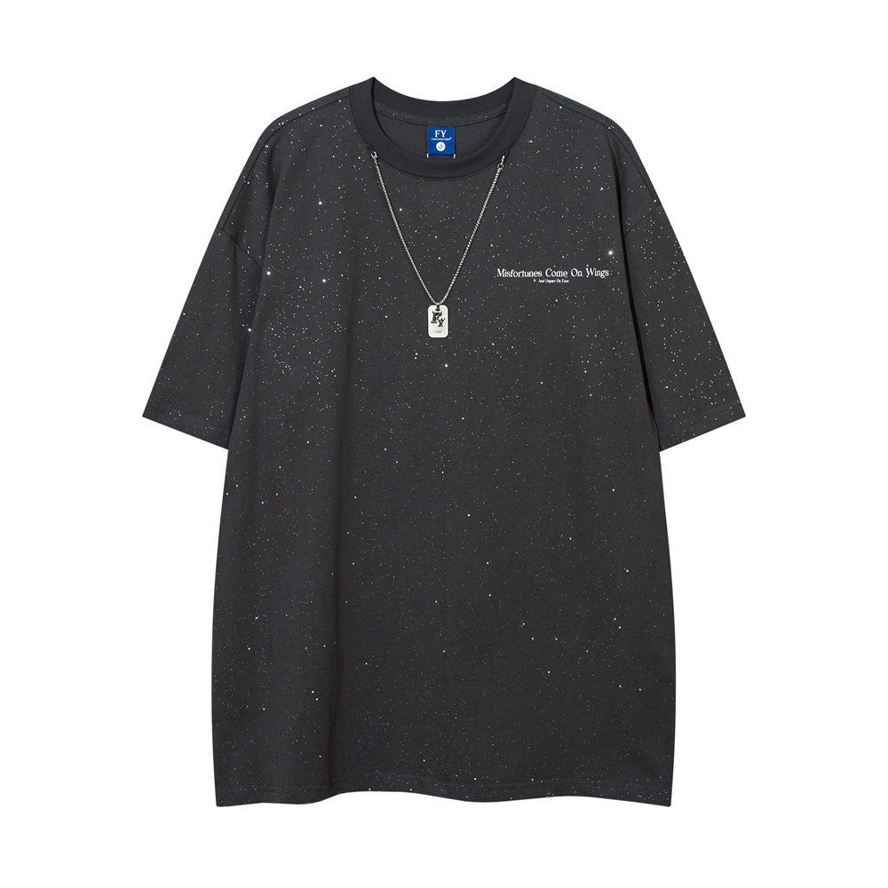 Starry Chain Decoration Short Sleeve Men