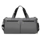 Large Capacity PU Leather Travel Bag Men Black Can Be Hung And Pulled