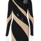 Hollow Round Neck Long Sleeve Slim Fit Dress