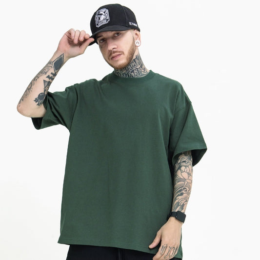 T-shirt ample en coton oversize de couleur unie pour hommes et femmes