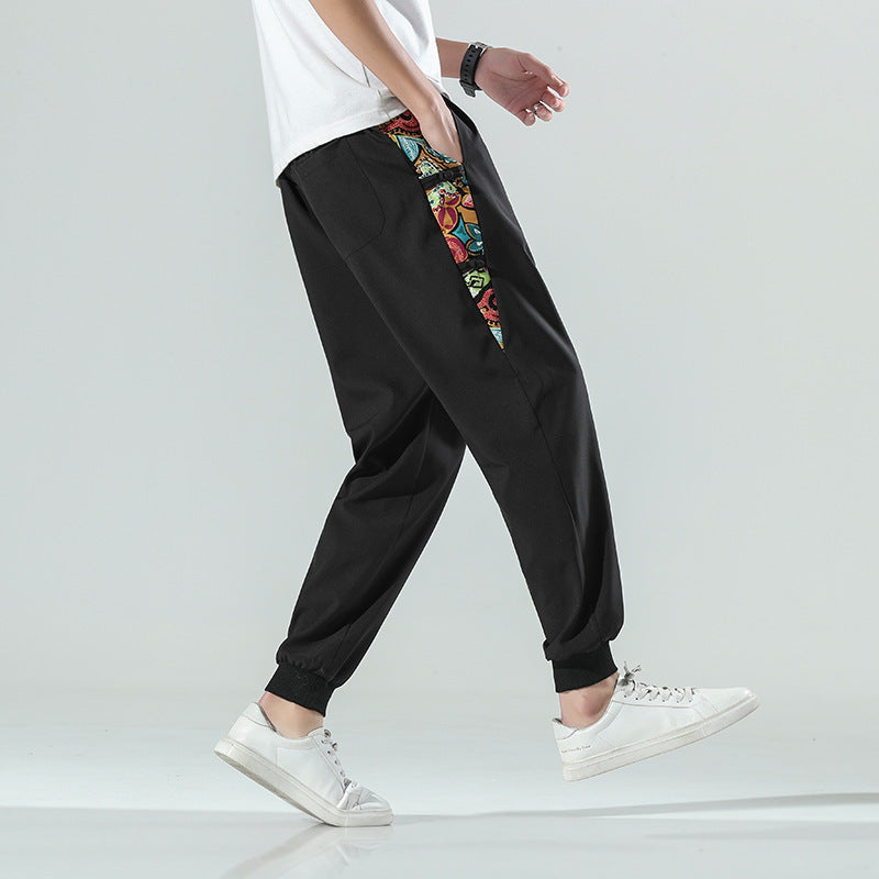 Pantalon décontracté tendance de style chinois, grande taille