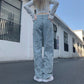 American Style Street Loose Mopping Straight Jeans Denim Trousers