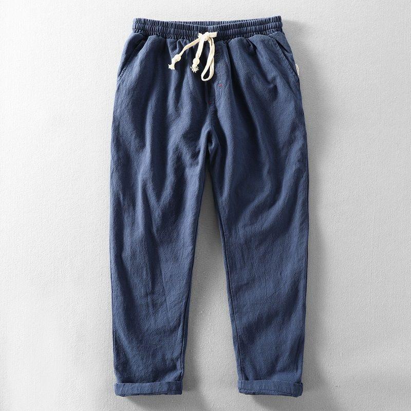 Cotton And Linen Youth Plus Size Long Pants