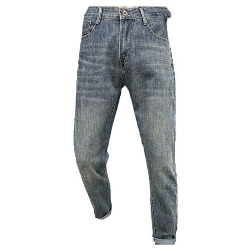 Men's Jeans Retro Blue Trendy Slim Fit Skinny