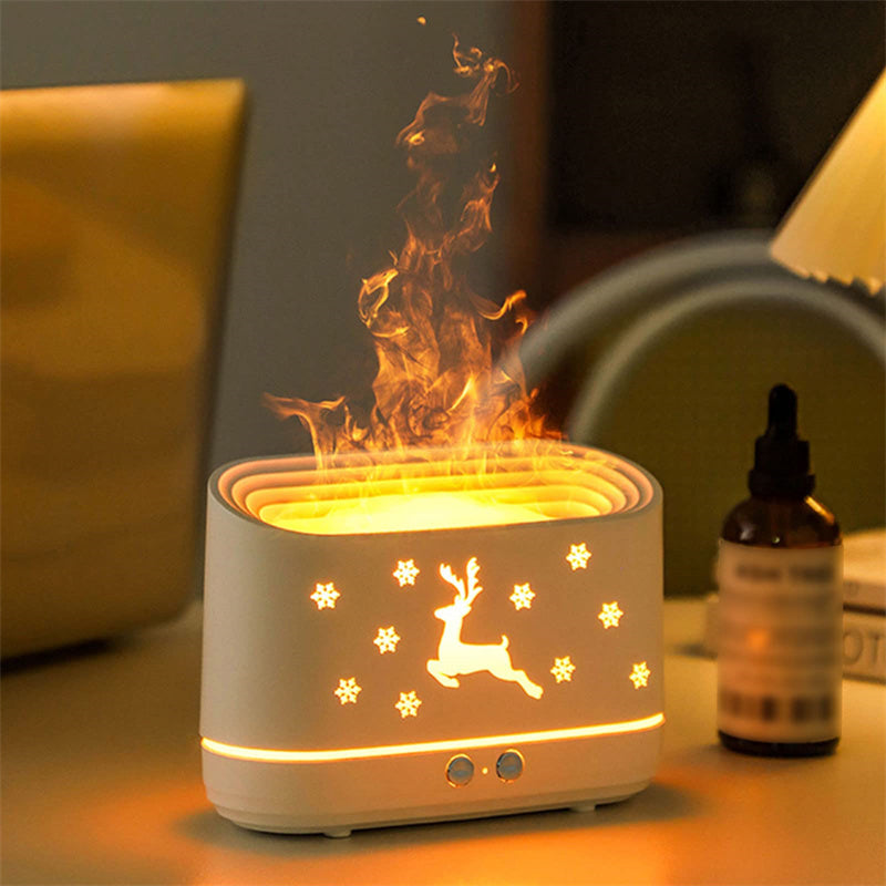 Elk Flamme Humidificateur Diffuseur Muet Ménage Atmosphère Lampe De Noël Décorations pour La Maison